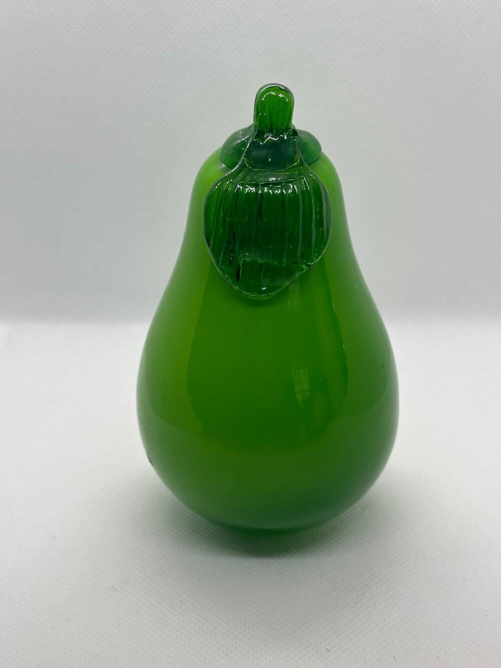 Murano Style Art Glass Green Pear